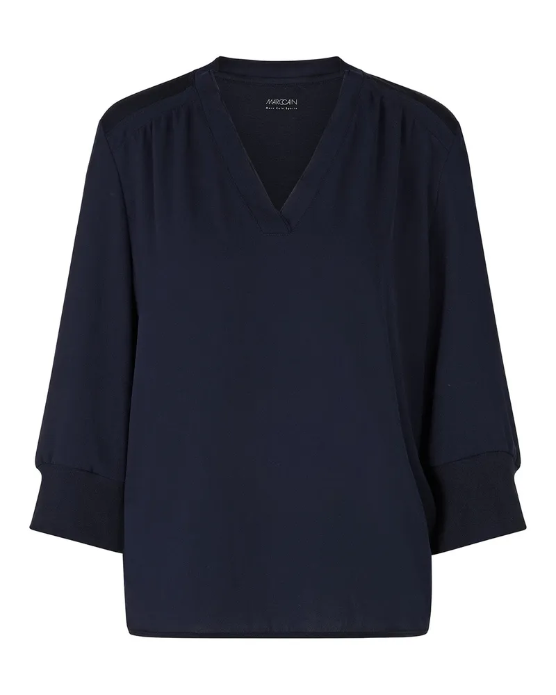 Marc Cain Blusenshirt aus Materialmix Dunkelblau