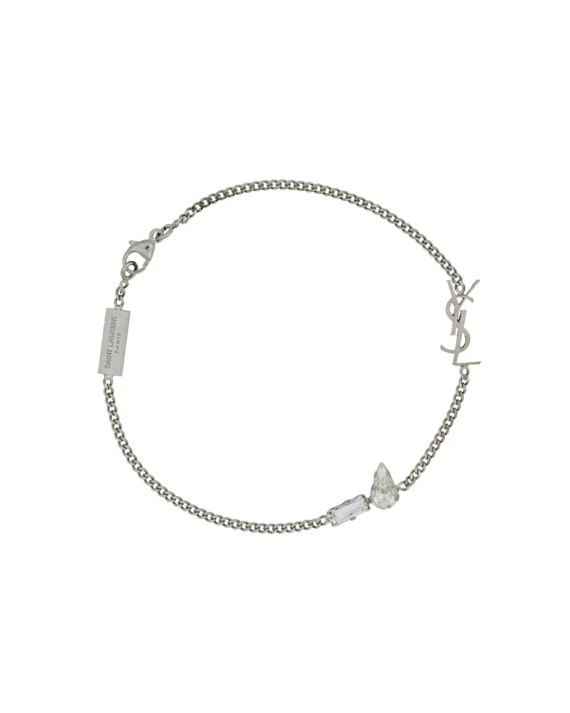 Saint Laurent Armband mit Logo Silber