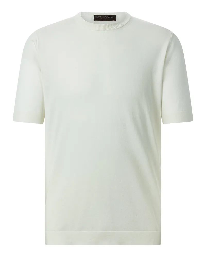 Filippo de Laurentiis T-Shirt aus Crêpe-Baumwolle Creme