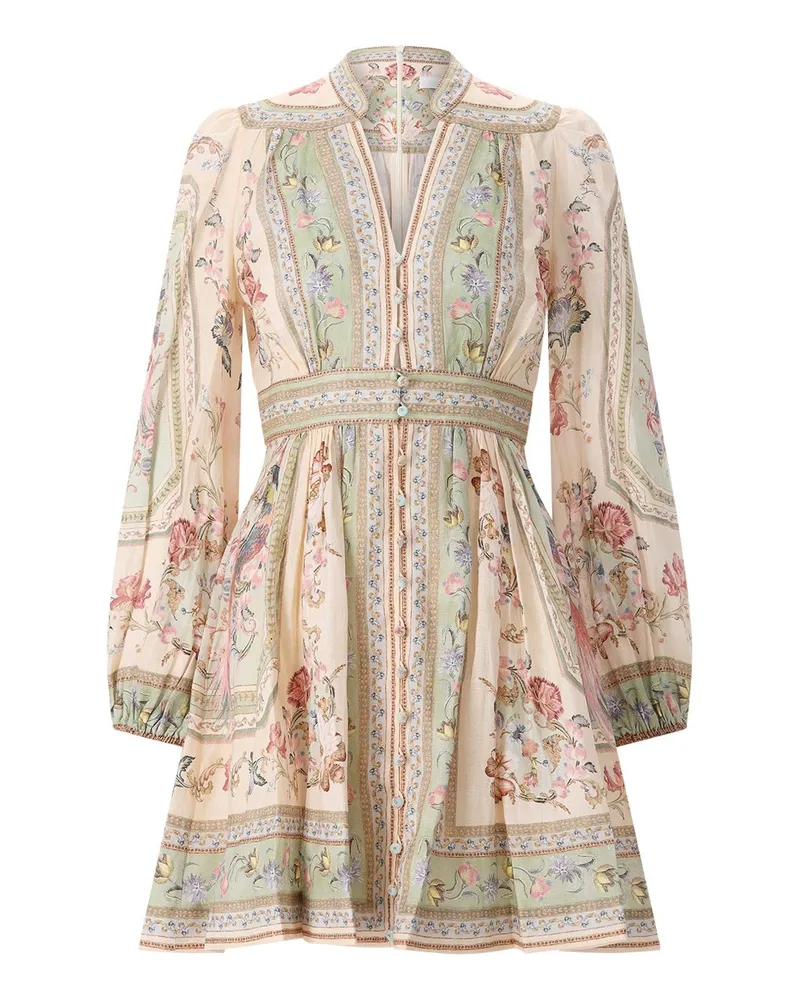 Zimmermann Minikleid Roselight Plunge Multicolor