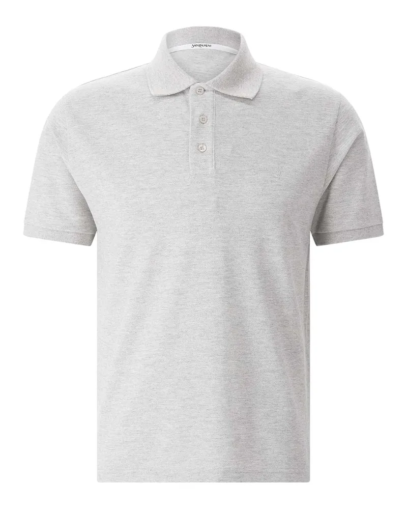Saint Laurent Poloshirt mit Logo Grau