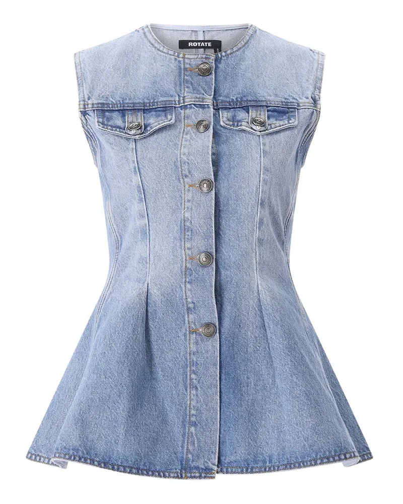 ROTATE Birger Christensen Top aus Denim Blau