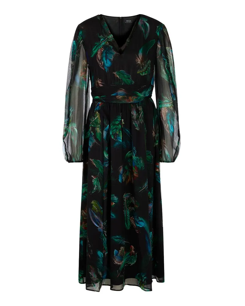 Marc Cain Midikleid mit Print Schwarz