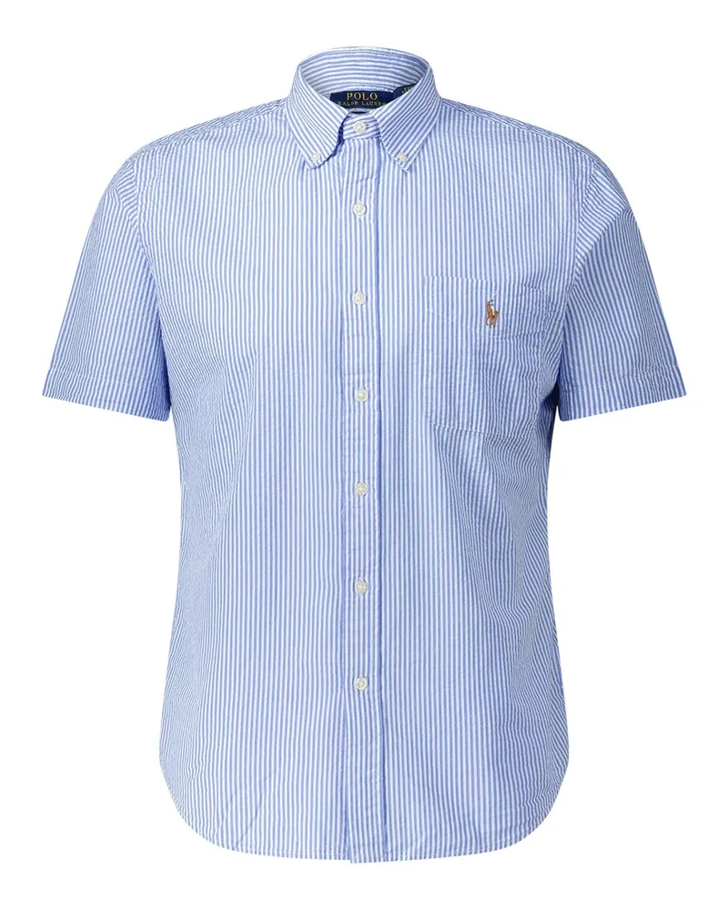 Ralph Lauren Gestreiftes Kurzarmhemd Blau