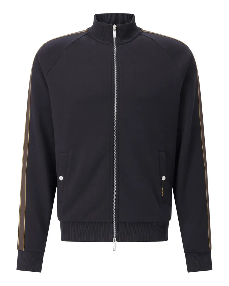 MOORER Sweatjacke Jaiden Felpa mit Streifen Dunkelblau