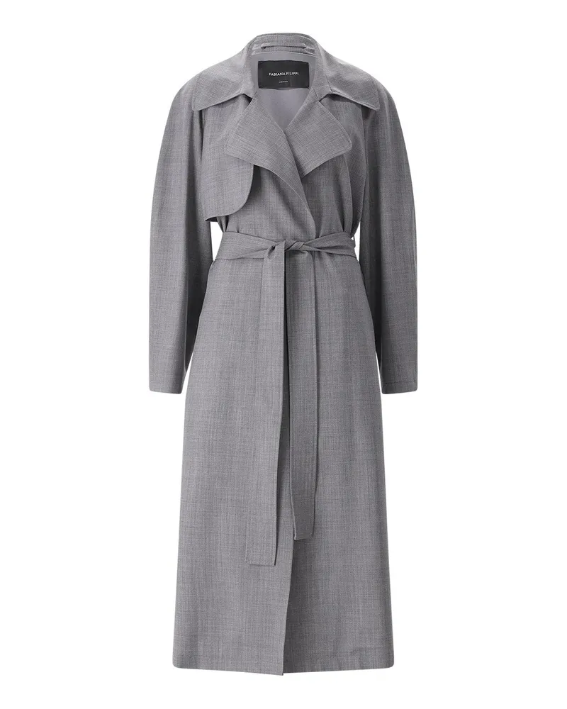 Fabiana Filippi Leichter Mantel aus Woll-Mix Grau