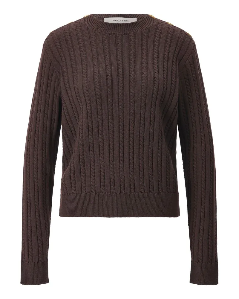Golden Goose Strickpullover aus Schurwolle Dunkelbraun