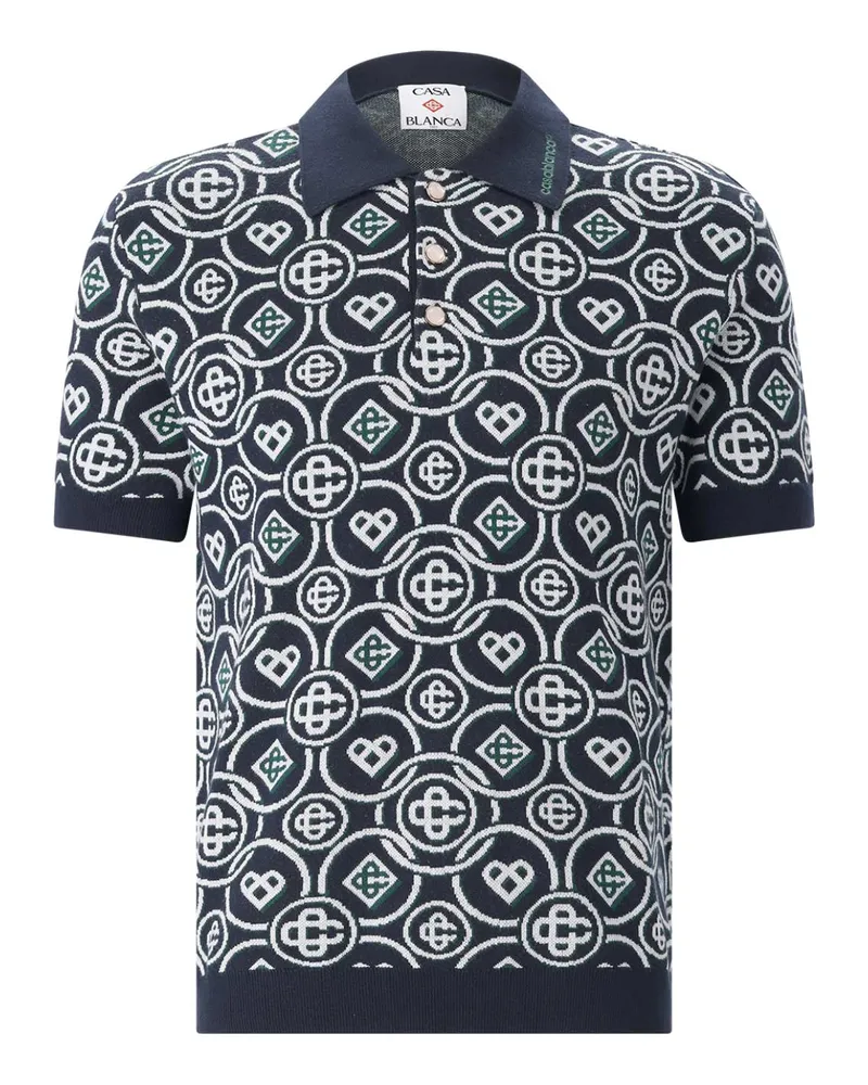 Casablanca Paris Poloshirt aus Baumwolle Dunkelblau