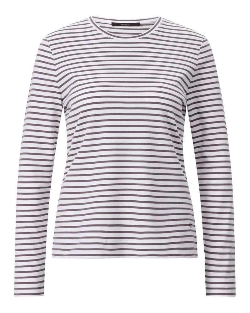 windsor. Gestreiftes Langarmshirt Braun