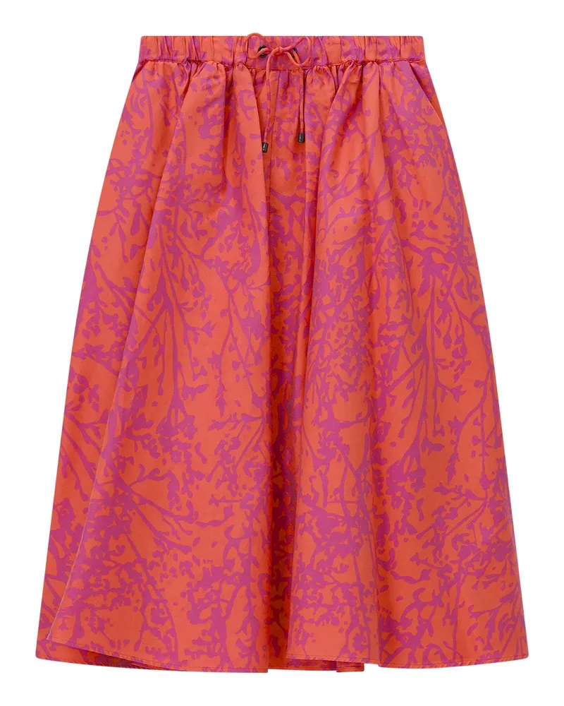 Max Mara Midirock Berlina aus Baumwolle & Seide Rot