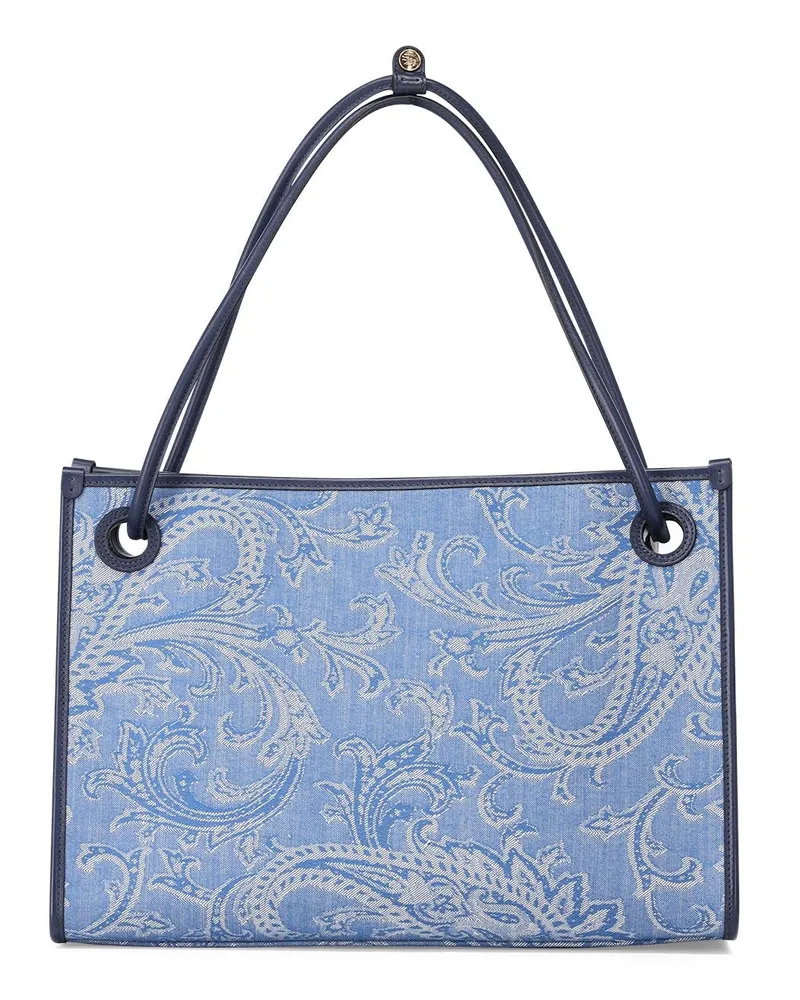 Etro Shopper Eyes mit Jacquardmuster Blau
