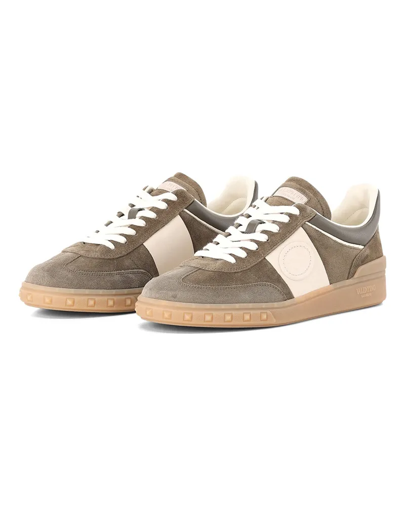 Valentino Garavani Sneaker aus Leder Graugrün
