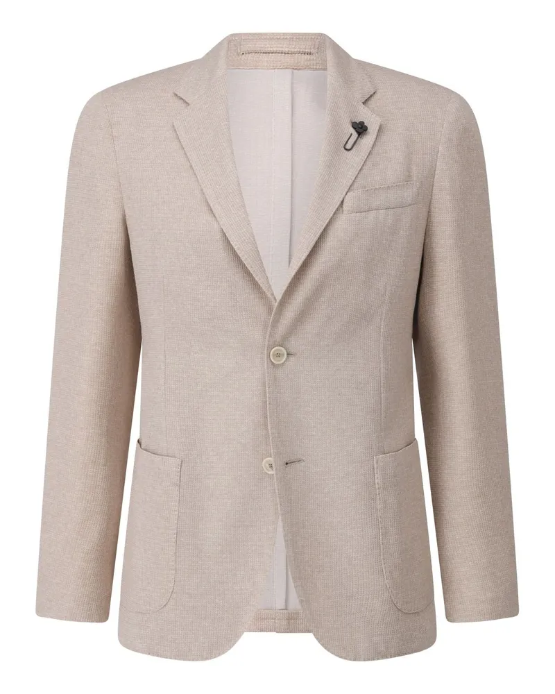 LARDINI Slim-Fit Sakko in Tweed-Optik Beige