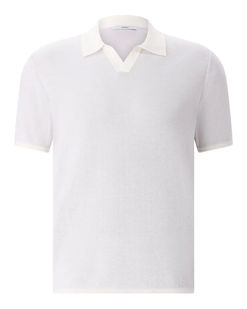 ECKERLE Poloshirt aus Strick Hellgrau
