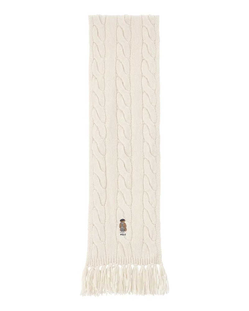 Ralph Lauren Schal aus Zopfstrick Creme