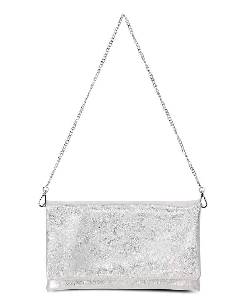 Abro Clutch mit Metallic-Effekt Weiß