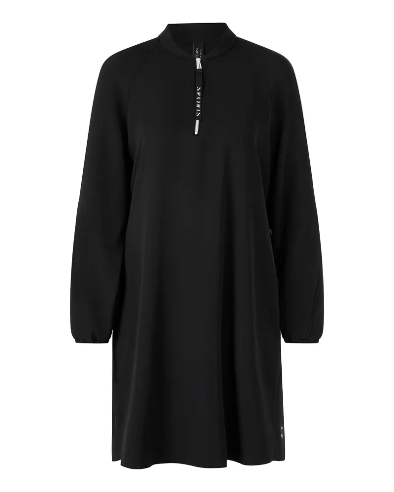 Marc Cain Midikleid mit Reißverschlusskragen Schwarz