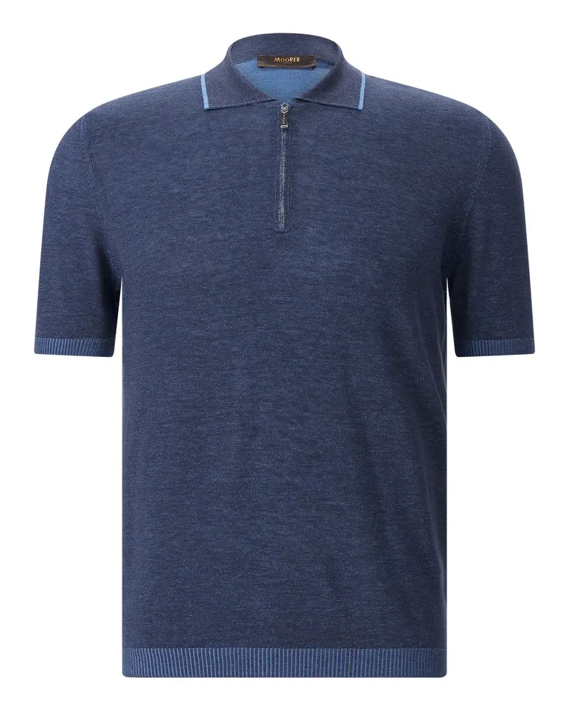 MOORER Poloshirt aus Baumwolle Dunkelblau
