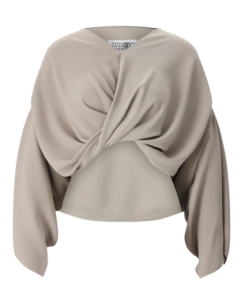 Maison Margiela Drapiertes Blusenshirt Graugrün