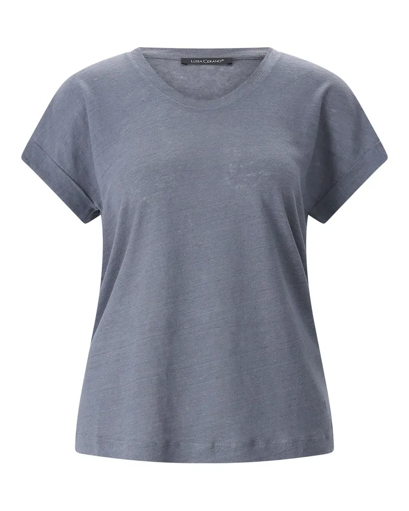Luisa Cerano T-Shirt aus Leinen Blau