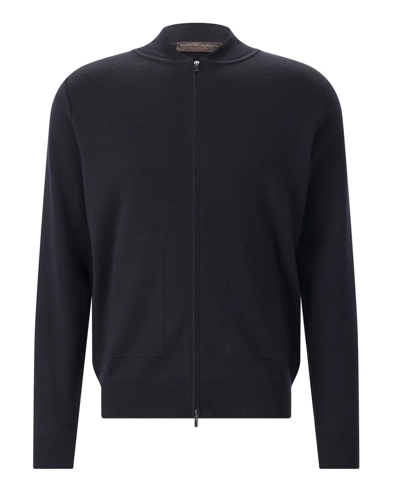 Filippo de Laurentiis Strickjacke aus Merinowolle Navy