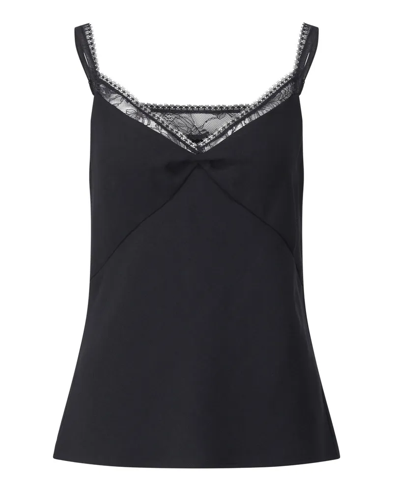 Vince Top mit Spitzendetails Schwarz