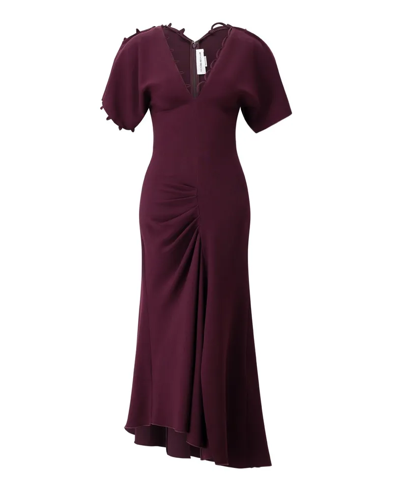 Victoria Beckham Elegantes Midikleid Dunkelrot