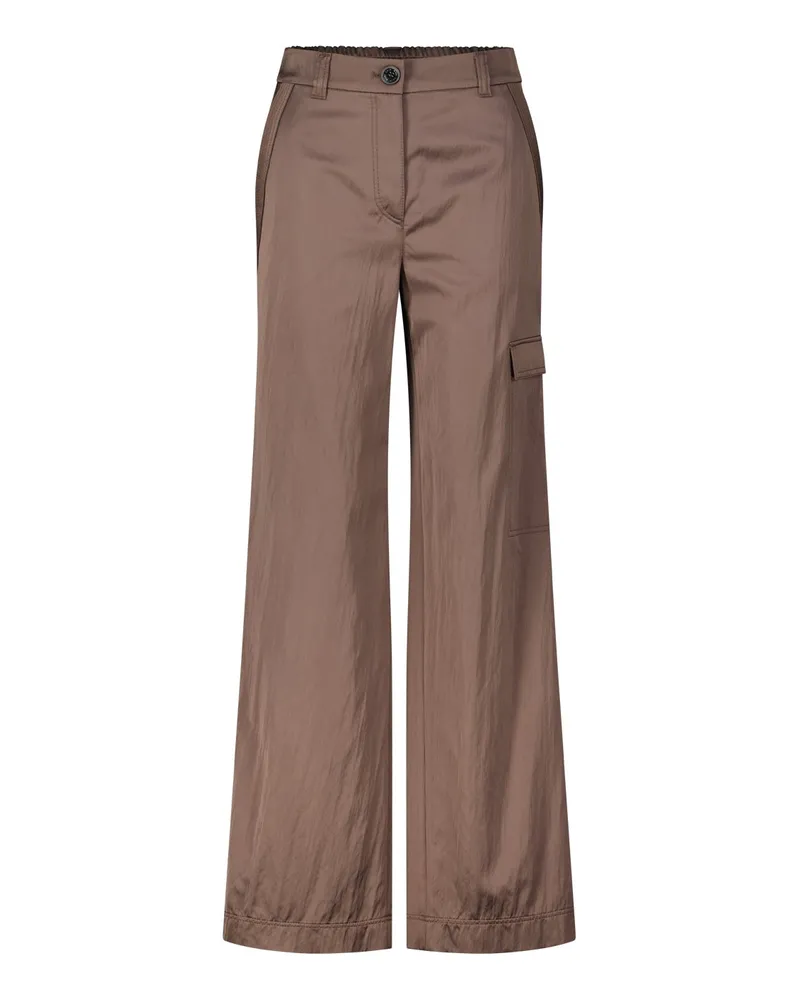 Marc Cain Puddle Pants in glänzender Optik Braun