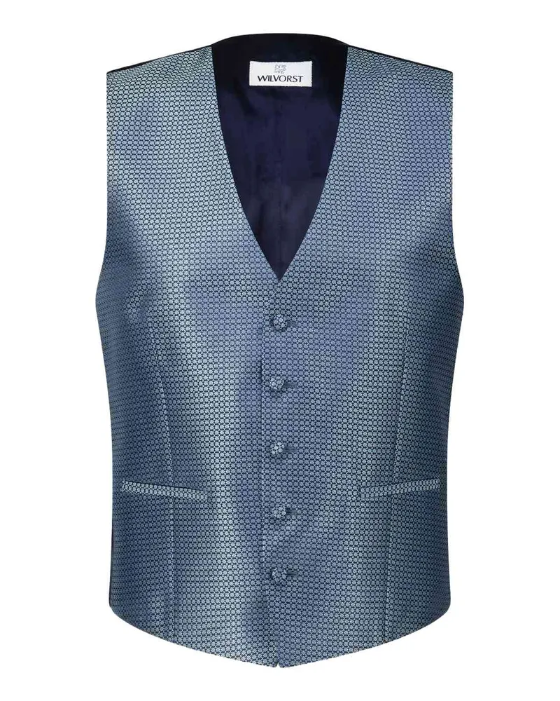 Wilvorst Weste mit Jaquard-Muster Blau