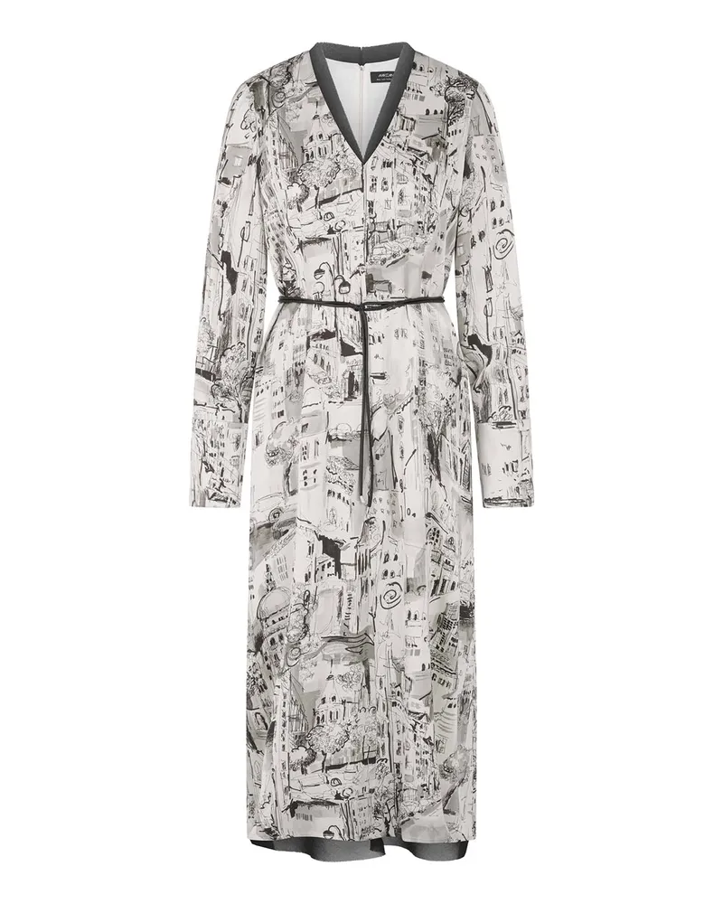 Marc Cain Midikleid mit Print Hellgrau