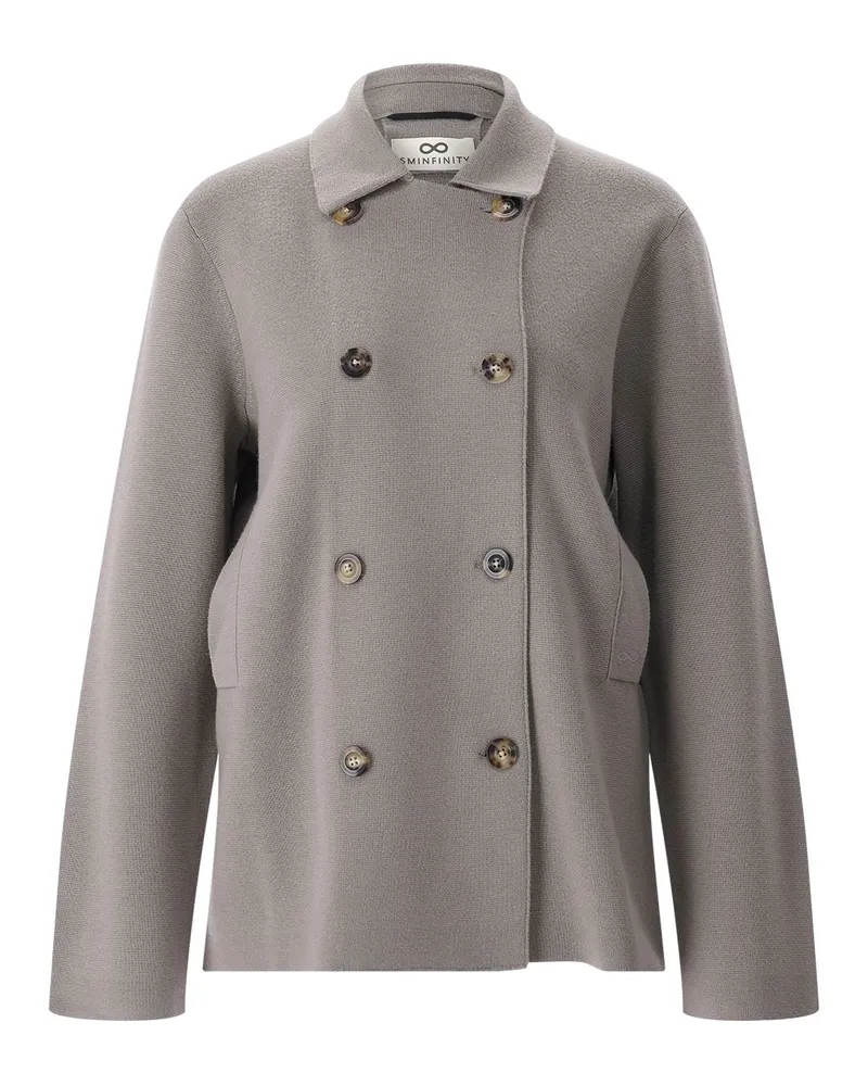 SMINFINITY Zweireihige Strickjacke Grau