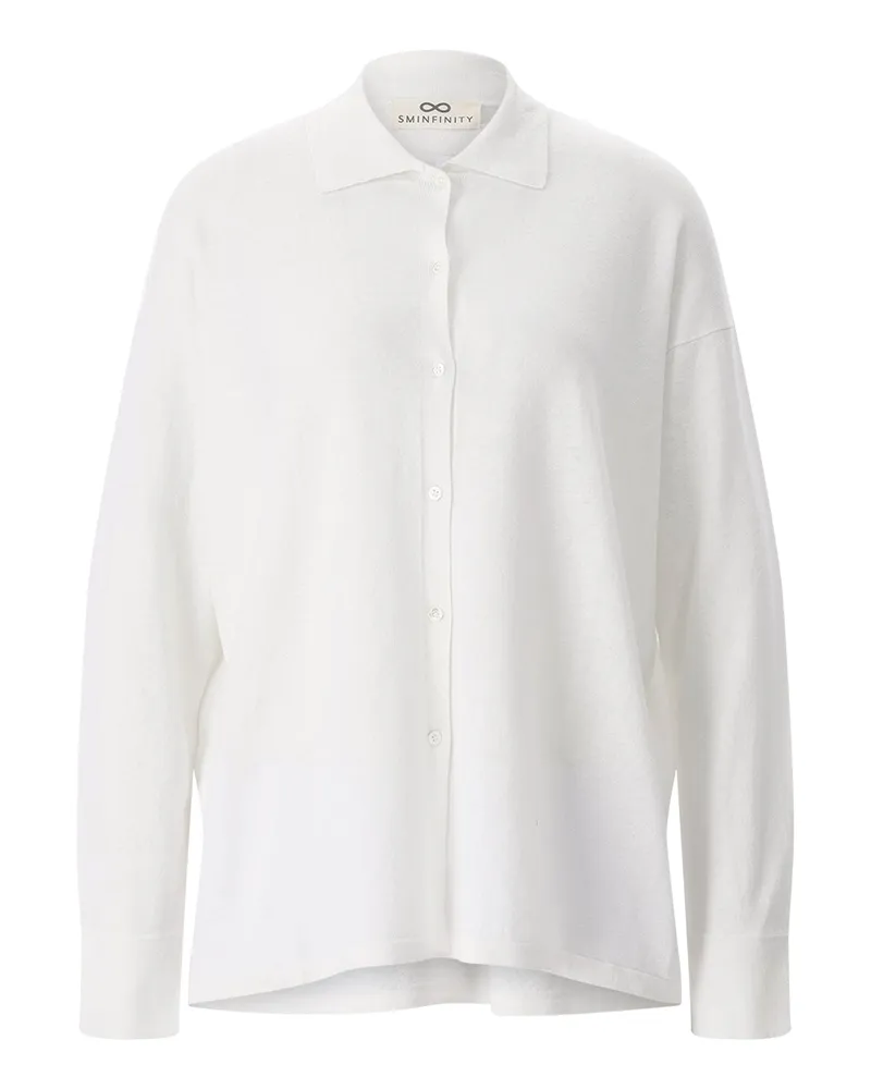 SMINFINITY Hemdbluse aus Leinenmix Creme