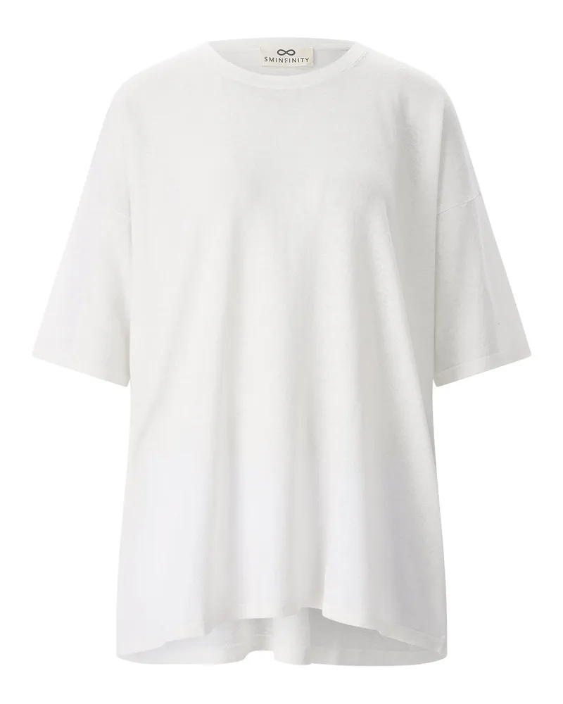 SMINFINITY T-Shirt aus Leinenmix Creme