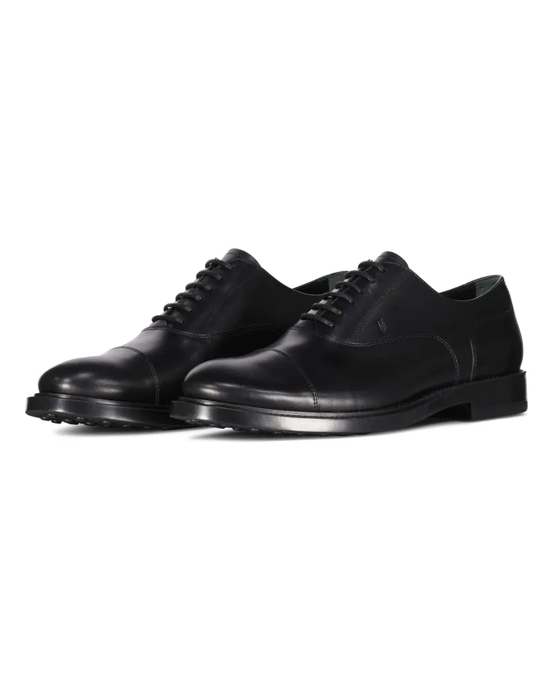 TOD'S Schnürschuh aus glattem Leder Schwarz