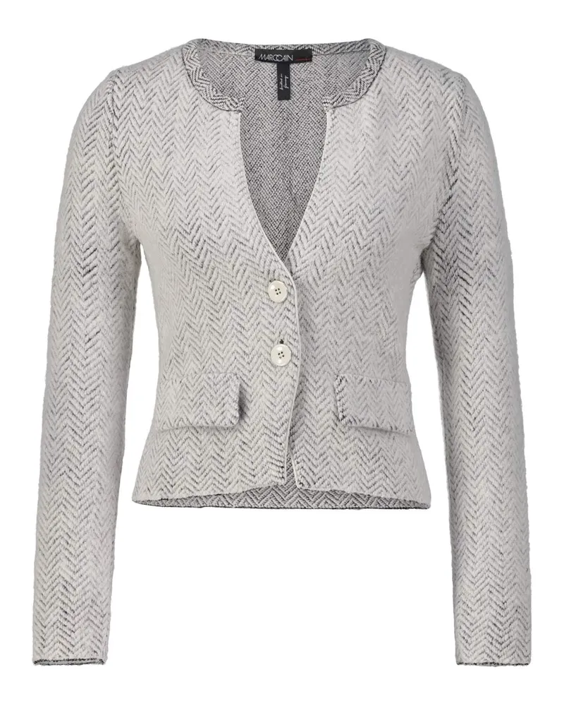 Marc Cain Glitzernde Strickjacke mit Alpaka-Wolle Grau