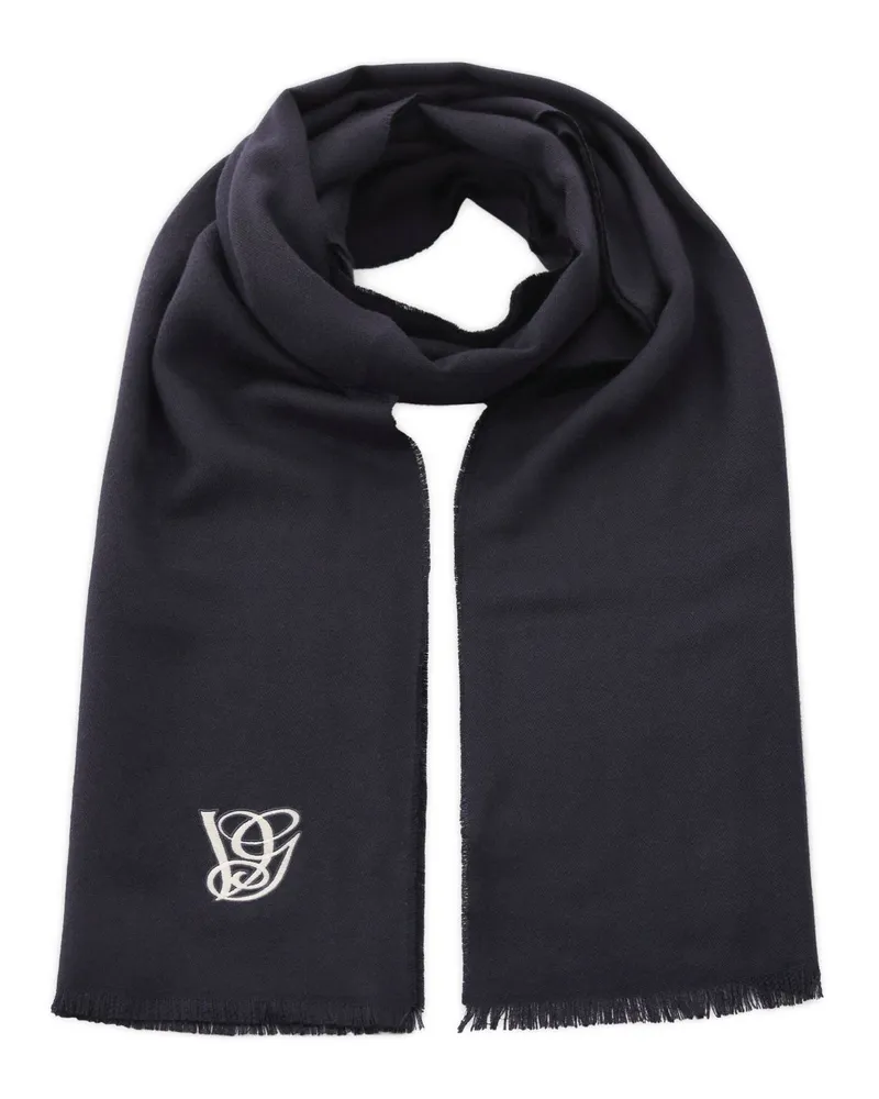 Valentino Garavani Wollschal mit Stickerei Navy