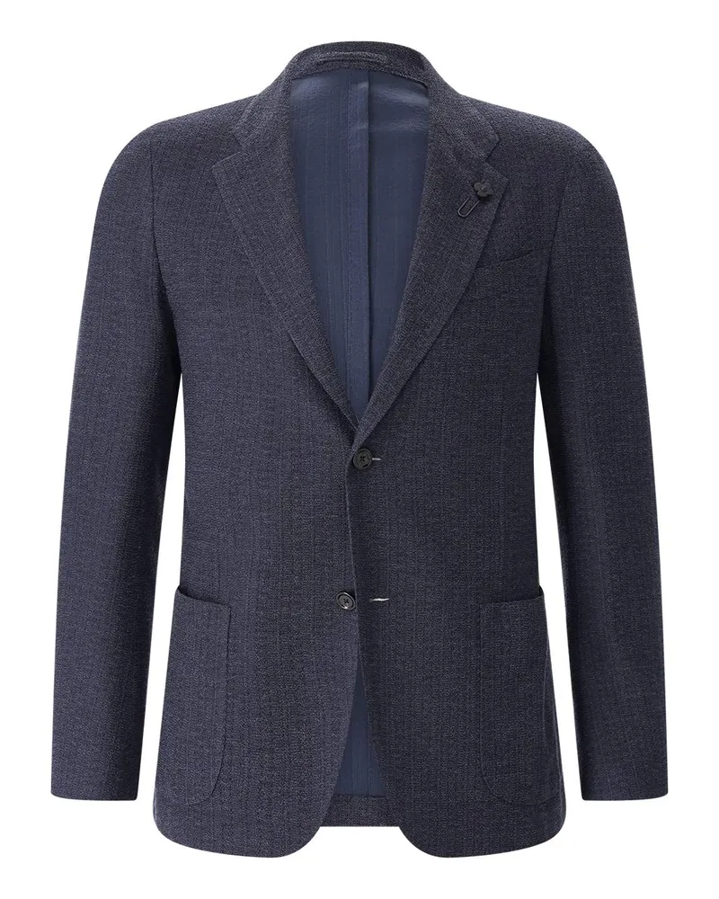 LARDINI Sakko aus Seidenmix Dunkelblau