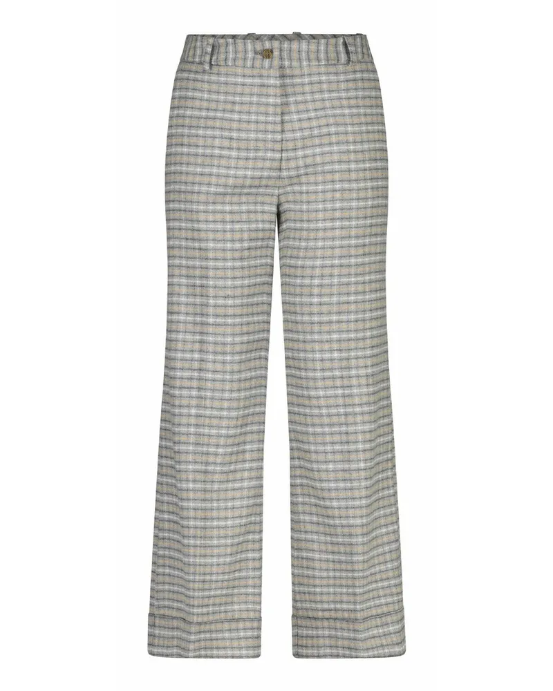 ROSSO35 Wollhose im karierten Design Grau