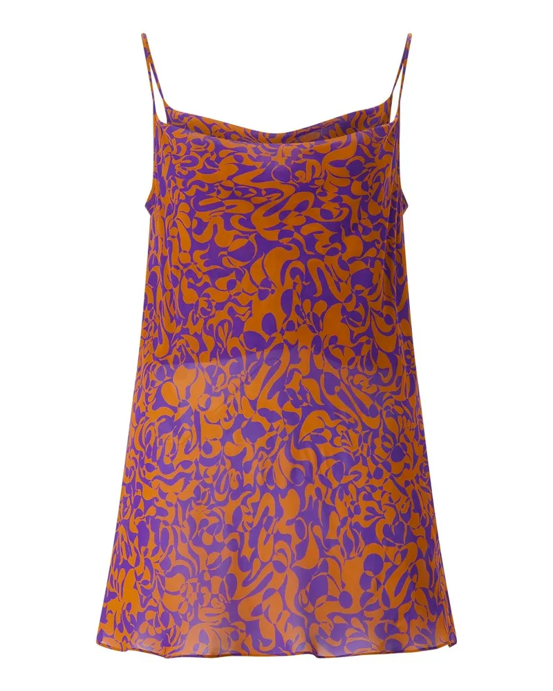 Dries van Noten Top Chai mit Muster Orange