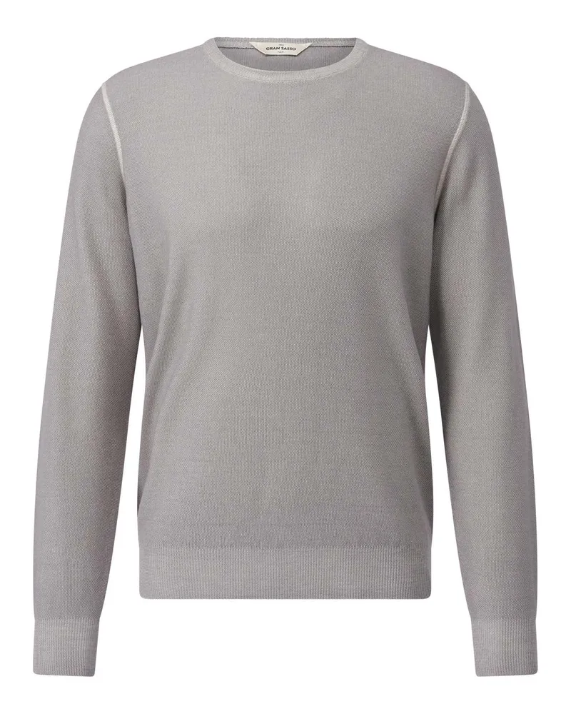 Gran Sasso Feiner Strickpullover aus Schurwolle Grau