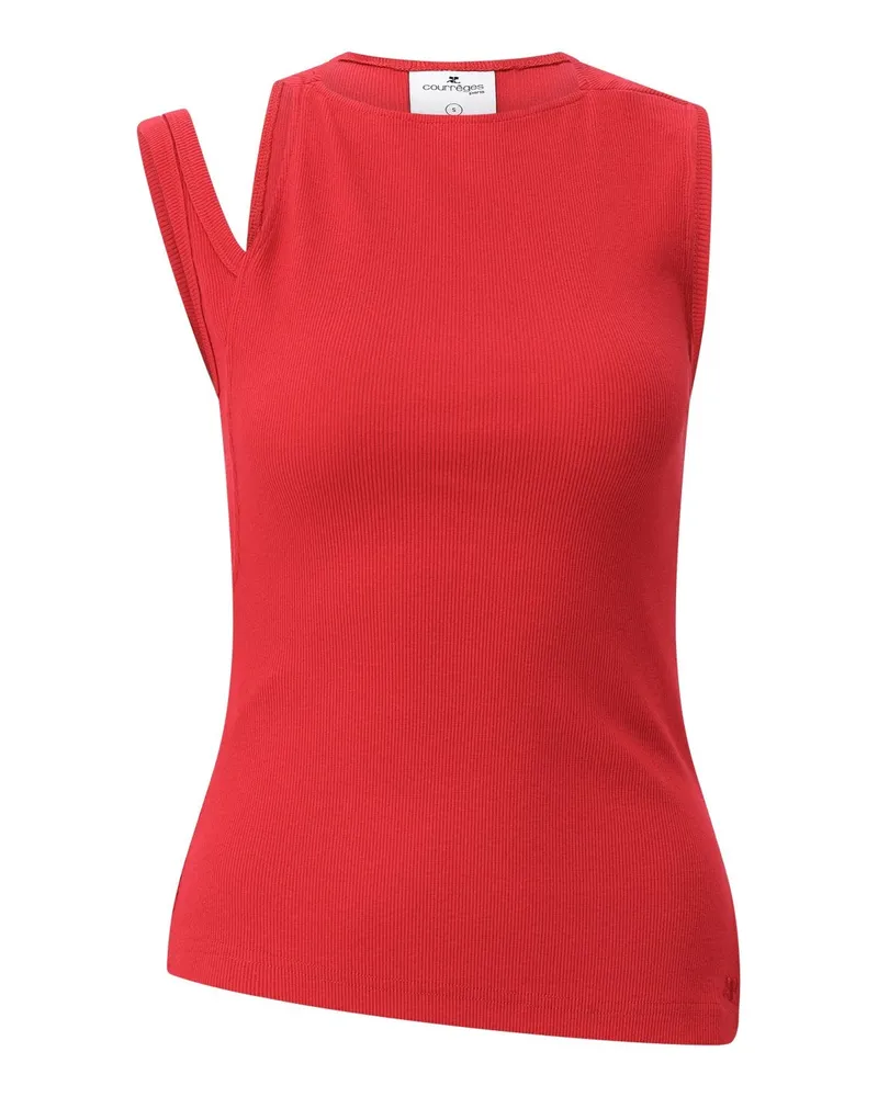 Courrèges Top mit Cut-Outs Rot