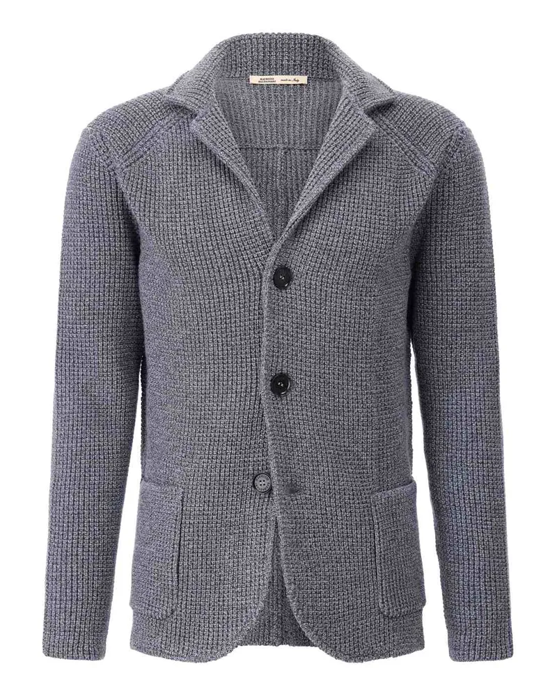Maurizio Baldassari Stricksakko aus Schurwolle Blau