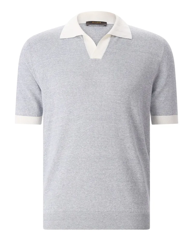 MOORER Poloshirt Jethro aus Baumwolle Hellblau