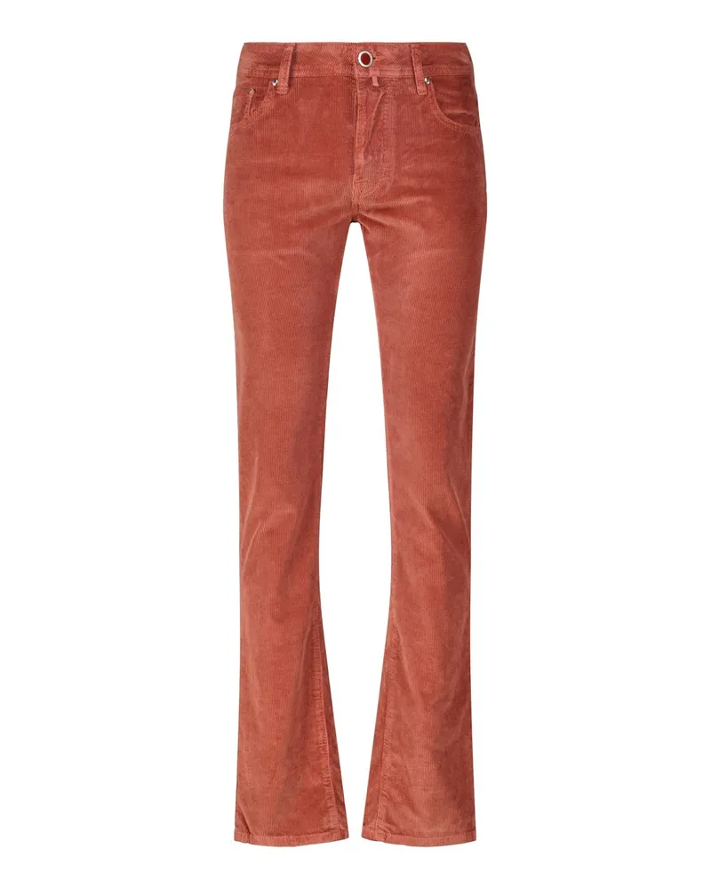 Jacob Cohën Slim-Fit Cordhose Bard Rot