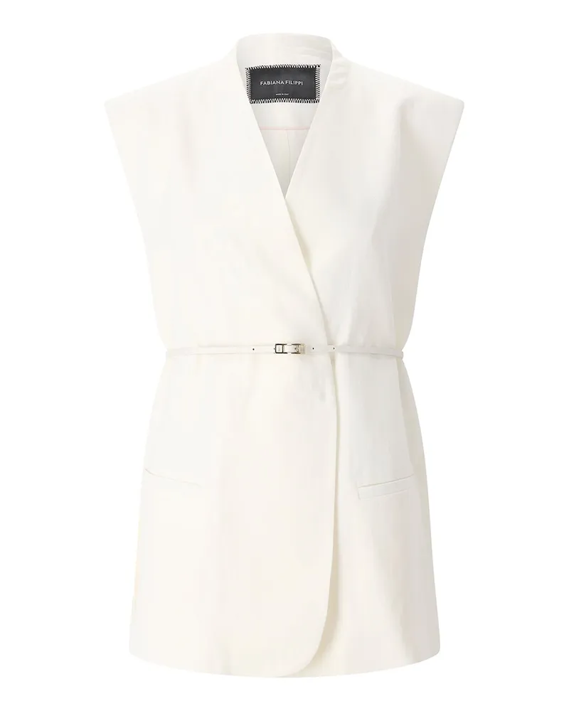 Fabiana Filippi Weste aus Leinenmix Creme
