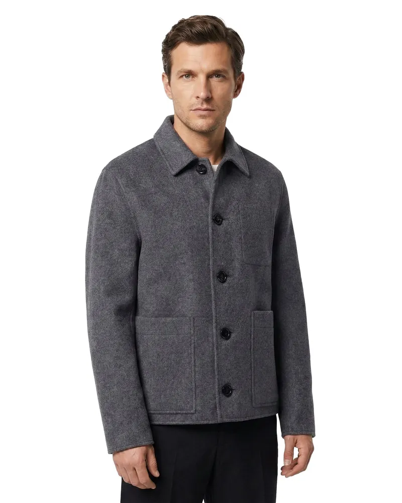 AMI Paris Jacke aus Wolle & Kaschmir Dunkelgrau