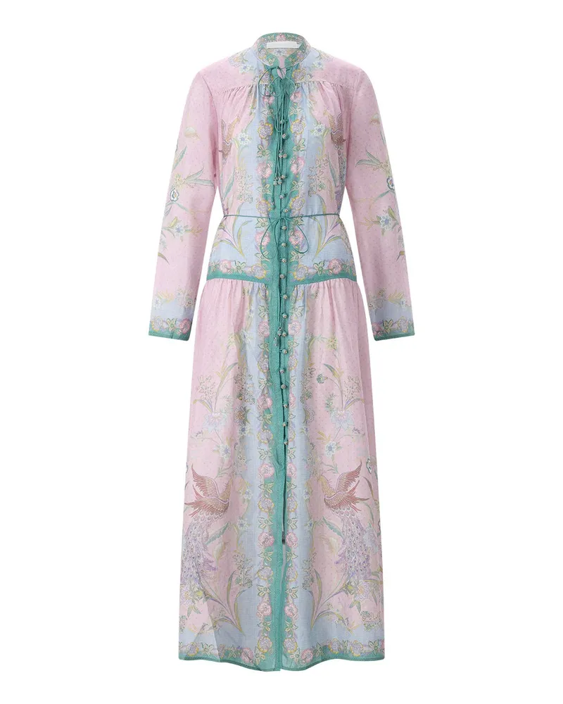 Zimmermann Maxikleid Indra aus Seide Rosa