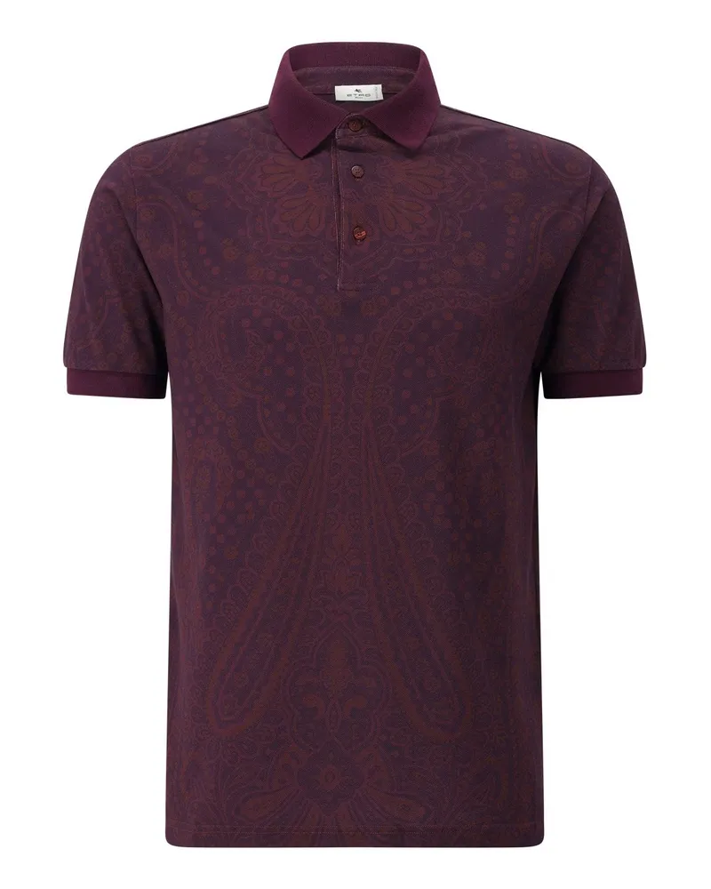Etro Poloshirt mit Paisley-Muster Dunkellila