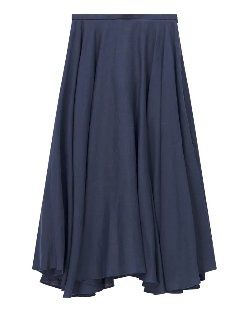LARDINI Midirock aus Leinen Dunkelblau