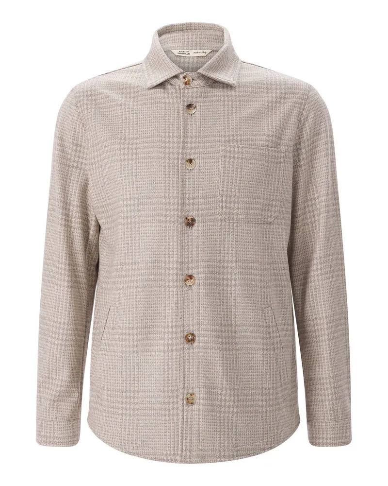 Maurizio Baldassari Overshirt Solferino aus Kaschmir Beige